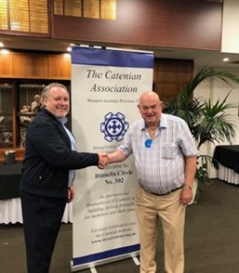 Bro Anthony Pittaway being congratulated by Lou Daily